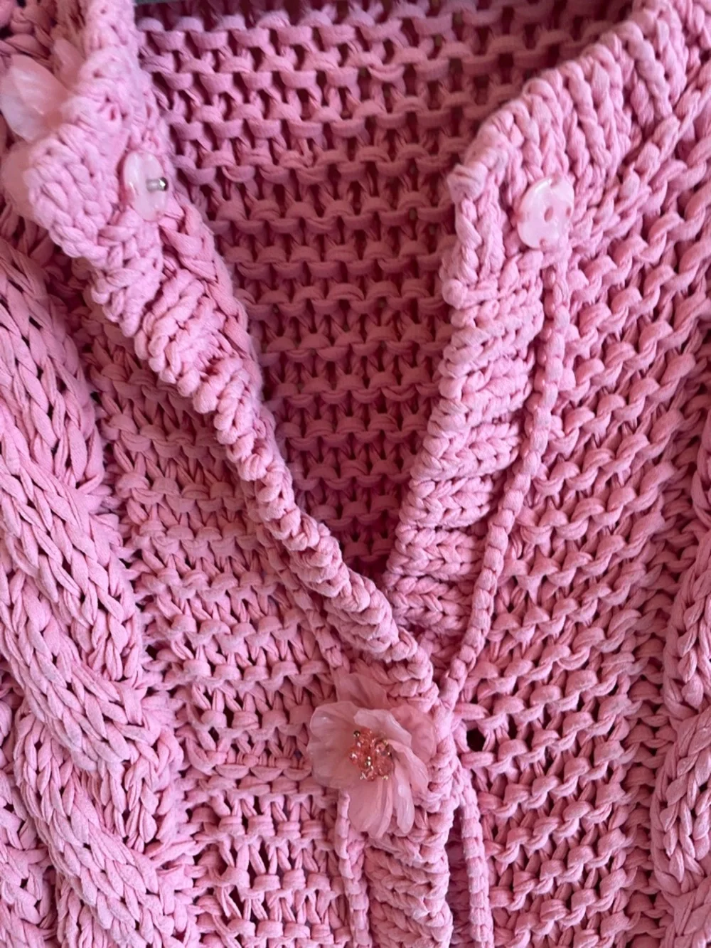 Zara Cable-Knit Sleeveless Cardigan in Soft Pink - Picture 4 of 9